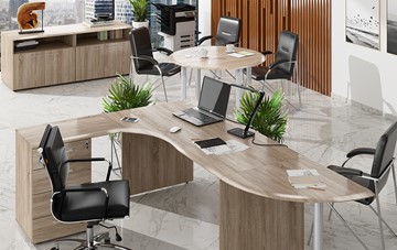 Комплект офисной мебели Wave 2, рабочий стол и конференц-стол в Коврове