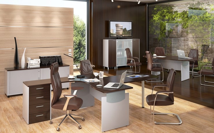 Офисная мебель OFFIX-NEW для двух сотрудников и руководителя во Владимире - изображение