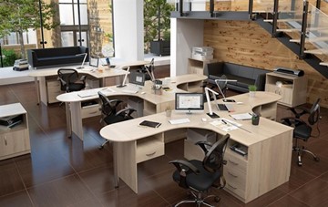 Набор мебели в офис SIMPLE с эргономичными столами и тумбами во Владимире - предосмотр