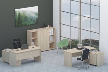 Офисный комплект мебели Twin для 2 сотрудников со шкафом для документов во Владимире - предосмотр