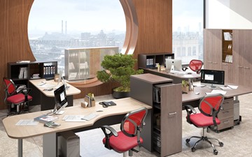 Офисный комплект мебели Xten, для двух сотрудников с тумбой во Владимире