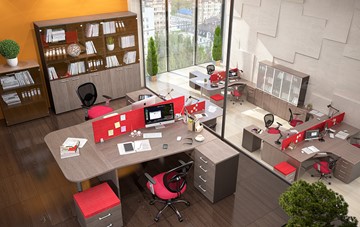 Офисный комплект мебели Xten с большим шкафом для документов для 2 сотрудников в Коврове