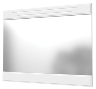 Зеркало навесное Олимп с декоративными планками (белый) в Коврове