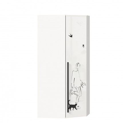 Угловой распашной шкаф Джоли 45 ЛД 535.030, Серый шелк во Владимире - изображение
