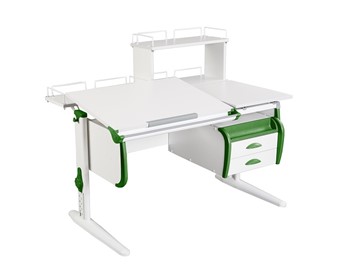 Детский стол-трансформер 1/75-40 (СУТ.25) + Tumba 3 + Polka_z 1/600 + Polka_zz 1/600 белый/белый/Зеленый в Коврове