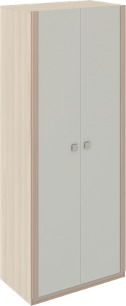 Шкаф 2-х створчатый Глэдис М22 (Шимо светлый/Белый текстурный) в Коврове - изображение