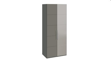 Распашной шкаф Наоми с 1 зеркальной правой дверью, цвет Фон серый, Джут СМ-208.07.04 R во Владимире