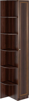 Угловой шкаф-стеллаж Беатрис М14 правый (Орех Гепланкт) в Коврове - изображение