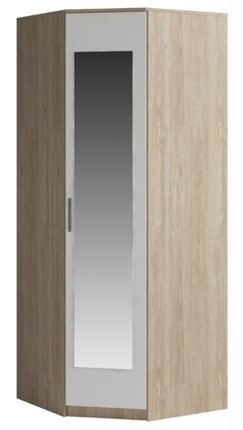 Шкаф угловой Светлана, с зеркалом, белый/дуб сонома в Коврове - изображение