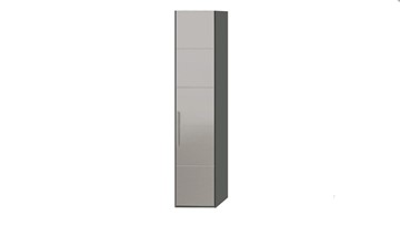 Распашной шкаф Наоми с зеркальной дверью правый, цвет Фон серый, Джут  СМ-208.07.02 R в Коврове