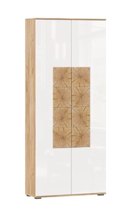 Шкаф двухстворчатый Фиджи с декоративными накладками 659.310, Дуб Золотой/Белый в Коврове - изображение