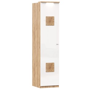 Шкаф одностворчатый с декор. накладками Фиджи 659.225, белый во Владимире