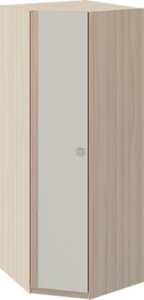 Распашной шкаф угловой Глэдис М21 (Шимо светлый/Белый текстурный) в Коврове - изображение