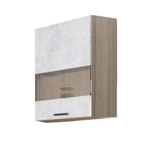 Кухонный шкаф со стеклом Модус, Ш500с/720, цемент светлый во Владимире