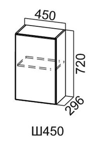 Кухонный шкаф Модус, Ш450/720, цемент светлый в Коврове - предосмотр