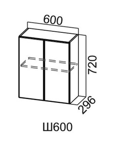Настенный шкаф Модус, Ш600/720, галифакс в Коврове