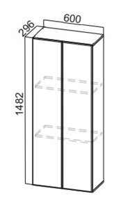 Кухонный пенал-надстройка Стайл, ПН600(912/296), МДФ в Коврове