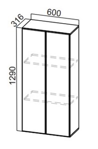 Кухонный пенал-надстройка Стайл, ПН600(720/316), МДФ в Коврове