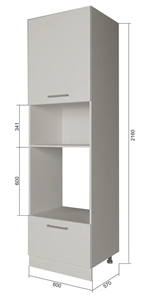 Кухонный шкаф-пенал П7 3, Сатин/Антрацит в Коврове