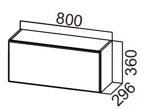 Кухонный навесной шкаф Стайл, ШГ800/360 горизонтальный, МДФ в Коврове