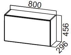 Навесной кухонный шкаф Стайл, ШГ800/456 горизонтальный, МДФ в Коврове