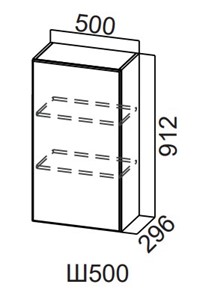 Шкаф навесной на кухню Модерн New, Ш500/912, МДФ в Коврове
