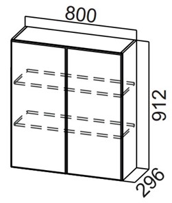 Распашной кухонный шкаф Стайл, Ш800/912, МДФ в Коврове