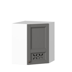 Шкаф настенный Амели-3 угловой 600 ЛД 299.610.000.055, Белый/Оникс серый в Коврове