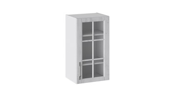 Навесной шкаф Прованс (Белый глянец/Санторини светлый) со стеклом В_72-40_1ДРс в Коврове