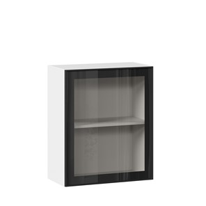 Кухонный шкаф со стеклом 600 Индиго ЛД 298.350.000.105, Белый/Чёрный в Коврове