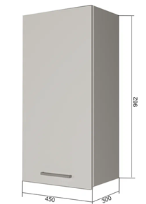 Навесной кухонный шкаф В9 45, Сатин/Белый в Коврове