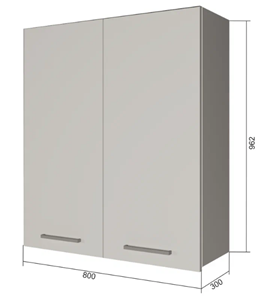 Кухонный навесной шкаф В9 80, МДФ Софт бирюза/Антрацит в Коврове