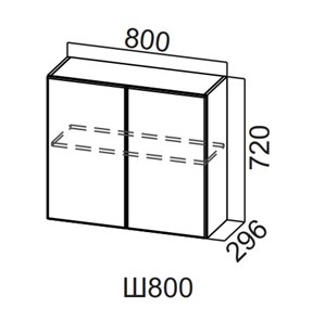Кухонный навесной шкаф Вельвет Ш800/720 в Коврове