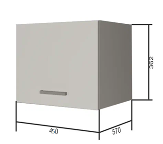 Навесной кухонный шкаф ВГ45Г, Белое гладкое Ламарти/Антрацит в Коврове