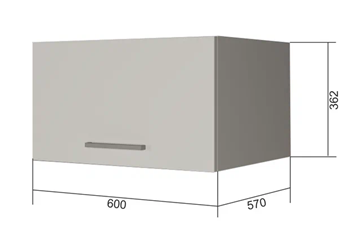 Навесной шкаф ВГ60Г, Белое гладкое Ламарти/Антрацит в Коврове - предосмотр