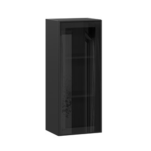 Настенный шкаф высокий со стеклом 400 Индиго ЛД 298.420.000.068, Чёрный/Чёрный в Коврове