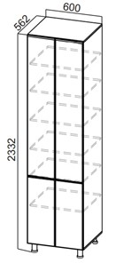 Шкаф-пенал распашной Стайл, П600г(2332), МДФ в Коврове - предосмотр