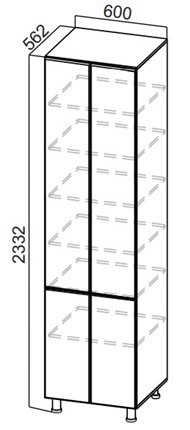 Шкаф-пенал распашной Стайл, П600г(2332), МДФ в Коврове - изображение
