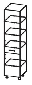 Шкаф-пенал с ящиком Модерн А40 МДФ глянец, металлик, премиум в Коврове