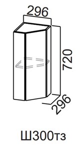 Кухонный шкаф торцевой закрытый Модерн New, Ш300тз/720, МДФ в Коврове