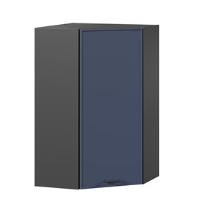 Угловой кухонный шкаф высокий Индиго ЛД 298.620.000.159, Чёрный/Тёмно-синий во Владимире