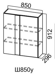 Навесной шкаф Модус, Ш850у/912, галифакс в Коврове