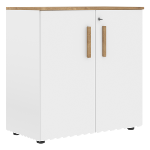 Низкий шкаф с малыми дверцами широкий FORTA Белый-Дуб Гамильтон FLC 80.1(Z) (798х404х801) в Коврове