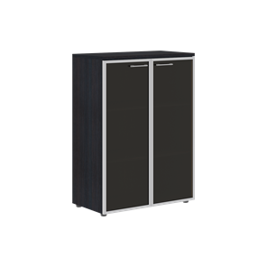 Шкаф средний со стеклянными  дверьми XTEN Дуб Юкон XMC 85.7 (850х410х1165) в Коврове