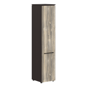 Шкаф колонка с глухой дверью MORRIS  Дуб Базель/Венге Магия MHC 42.1 (429х423х1956) в Коврове