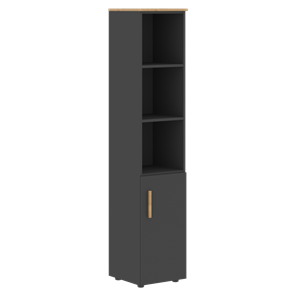 Высокий шкаф колонна с глухой малой дверью правой FORTA Графит-Дуб Гамильтон  FHC 40.5 (R) (399х404х1965) в Коврове