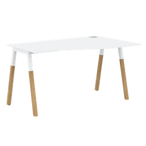 Письменный стол правый FORTA Белый-Белый-Бук  FCT 1367 (R) (1380х900(670)х733) в Коврове