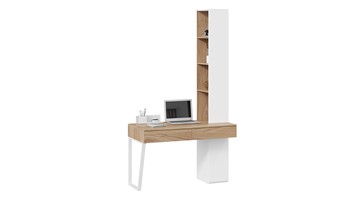 Компьютерный стол со шкафом комбинированным Порто СМ-393.15.012 (Белый жемчуг/Яблоня беллуно/Белый софт) в Коврове