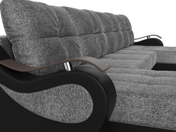 П-образный диван Меркурий П, Серый/черный (рогожка/экокожа) в Коврове - предосмотр 3
