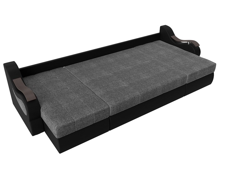 П-образный диван Меркурий П, Серый/черный (рогожка/экокожа) в Коврове - изображение 5